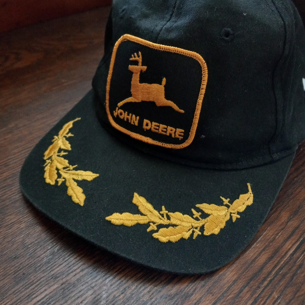 John Deere snapback Black with Gold Wings Vintage Rare NPC Louisville